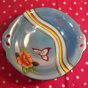 Noritake hand painted decor butterfly bowel floral